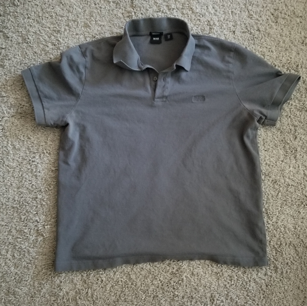 Men’s Hugo Boss Short Sleeve Gray Polo XXL